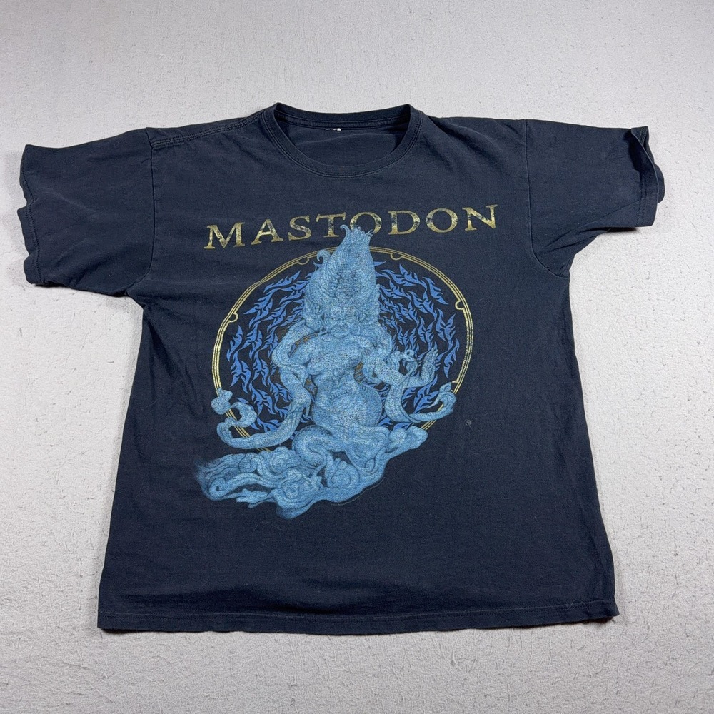 Mastodon Shirt Mens Medium Blue Graphic Band Tee Metal Rock T Shirt Artwork